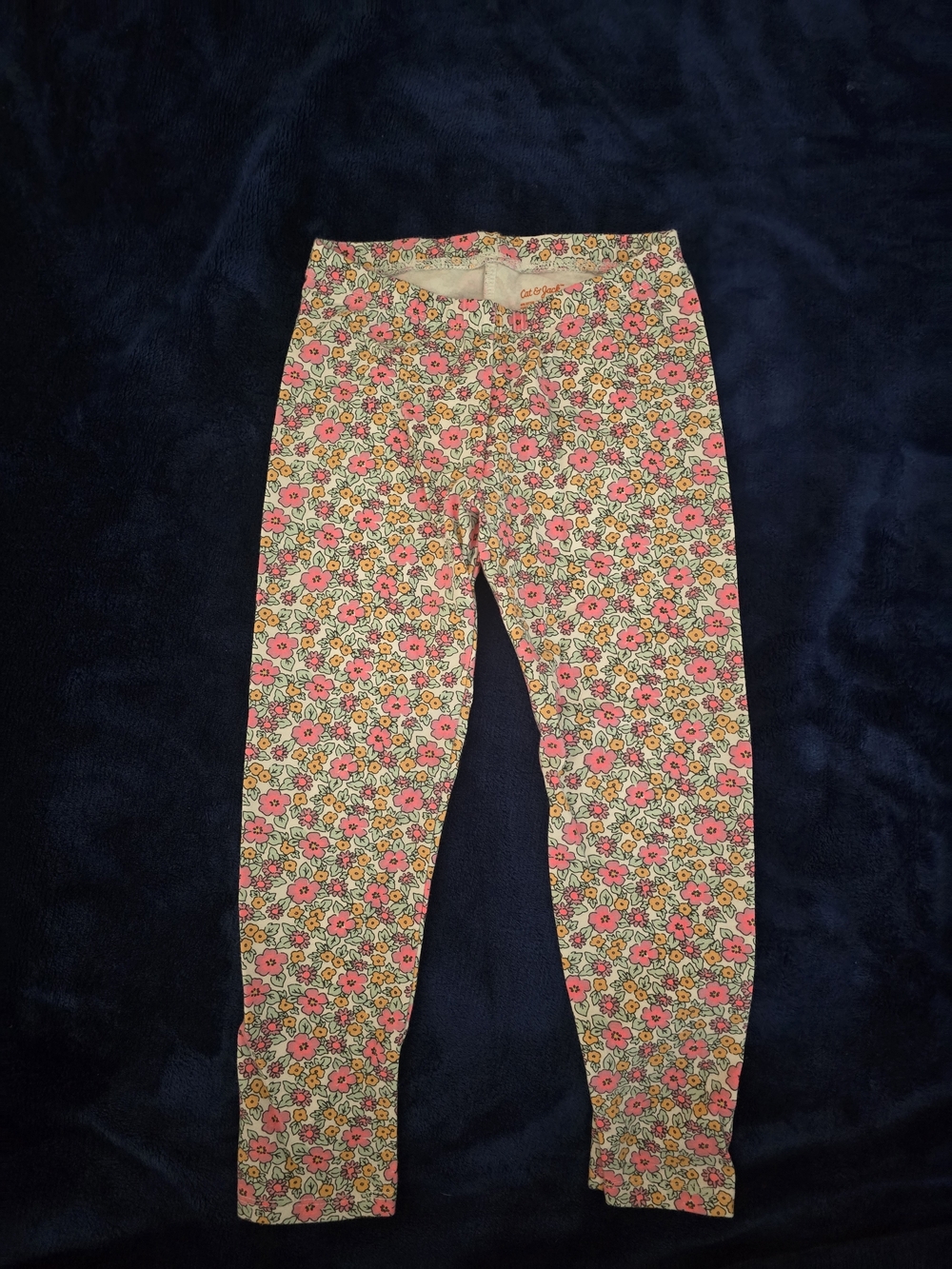 Cat & Jack Pink and Green Floral Girls' Leggings